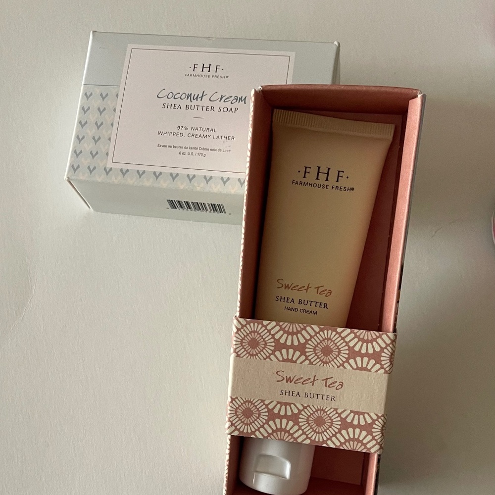 Lot of Farmhouse Fresh FHF - Coconut Cream Shea Soap & Sweet Tea Hand Cream  NIB